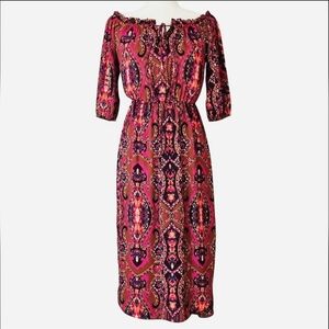EVERLY Women's Size S‎ Multicolor Boho Print Dress